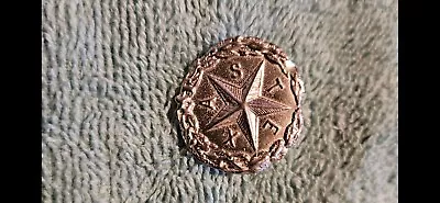 Rare Civil War Era Confederate Texas Star Pewter Wreath Hat Pin Badge • $14.99