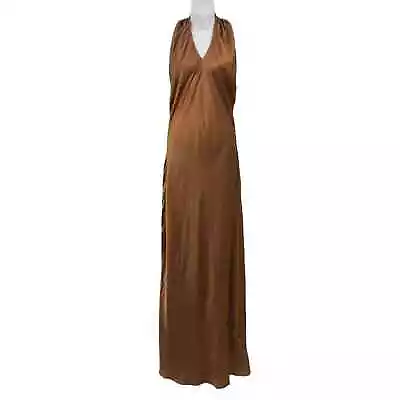 Show Me Your Mumu Jasmine Halter Maxi Dress S Open Back Crossover Neck Copper • $36
