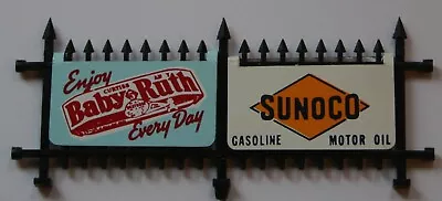 Lionel 156 256 Fence With Baby Ruth Sunoco Gasoline Motor  Signs New Repoduction • $11.50
