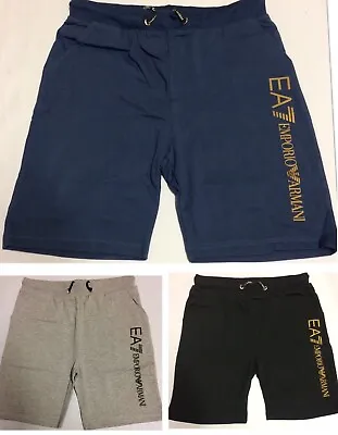 Brand New Emporio Armani Ea7 Gold Logo Sweat Shorts For Men • £12.24