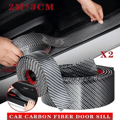 2X Carbon Fiber Universal Front Bumper Spoiler Lip Chin Skirt Protector Splitter • $16.14