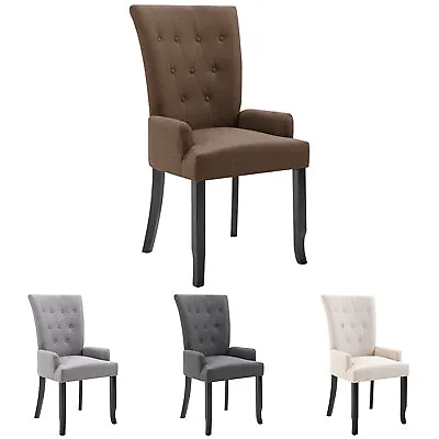 $232.99 • Buy 1/2/4/6x Dining Chair With Armrests Fabric High Back Seat Multi Colours VidaXL