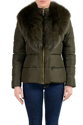 Versace Collection Women's Down Fox Fur Collar Parka Jacket Sz XS S M L XL • $499.99