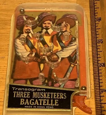 Vintage/Rare Handheld Transogram Three Musketeers Bagatelle - Mini Pinball Game • $17.94