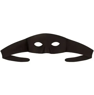 Adults Black Highway Man Bandit Rogue Or Zorro Style Fancy Dress Eyemask • $3.73