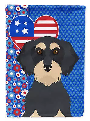 Wirehair Black Cream Dachshund USA American 4th Of July Garden Flag WDK5212GF • $16.99