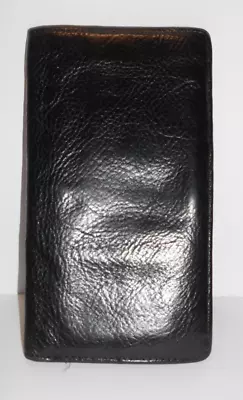 OAK CREEK Black Genuine Leather Bifold Envelope Organizer Coat Pocket Wallet • $18.99
