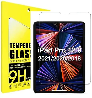 Tempered Glass Screen Protector For Apple IPad Pro 2021 12.9 Inch 5th Generation • £4.95