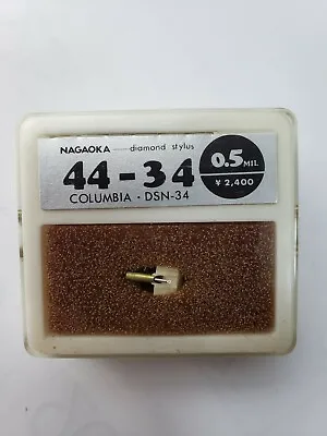 NAGAOKA 44-34 Columbia DSN-34 Record Needle Diamond Stylus Japan Made 0.5mil • £57.22
