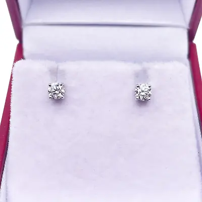 18ct White Gold Diamond Children's Earrings 0.30ct Child Friendly Safe & Secure • £515