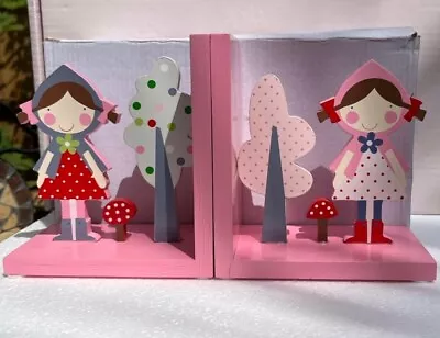 Gisela Graham Ltd Pink Book Ends 3D Design Polka Dot Tea Party Girls Bedroom • £12.50