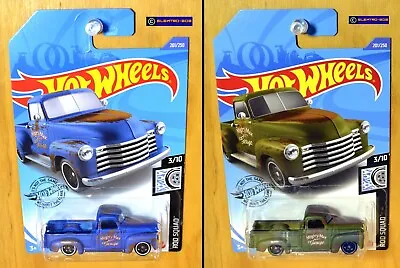 $15.95 • Buy 2x Hot Wheels '52 Chevy Pickup Truck [Green & Blue] - New/Sealed/VHTF [E-808]