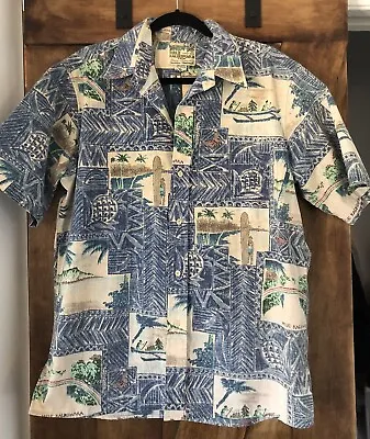 Reyn Spooner Mens Hawaiian Shirt  Short Sleeve Button Up Mele KaliKimaka  Large • $25