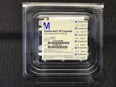 (5/Pk) MILLIPORE OptiScale 25 Filter Capsules 25mm Durapore 0.5um 0.45um Luer • $112.49