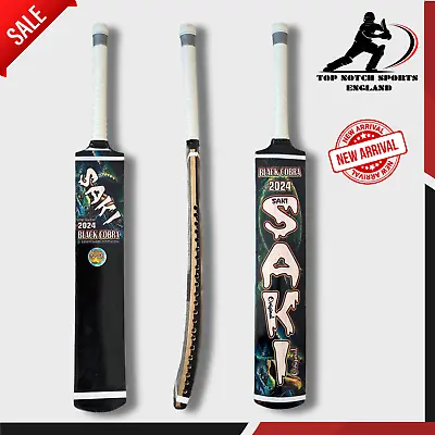 NEW Tape Ball Saki Cricket Bat Adult Tennis Soft BALL Bat Black Cobra Grip 2024 • £36.95