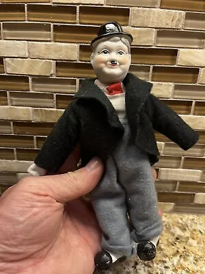 Beautiful VINTAGE Oliver Hardy Comedian Porcelain Doll Figure W/Felt Clothes • £33.70