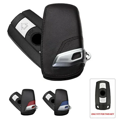 $16.50 • Buy For BMW 1 3 5 6 7 Series X5 X6 M5 Genuine Leather Car Key Fob Case Cover Shell