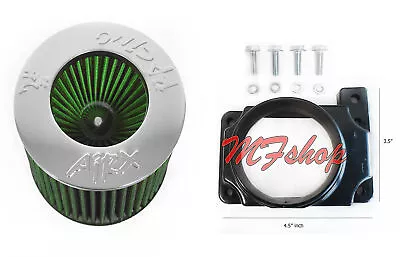 AirX Racing Green Air Intake Filter + MAF Sensor Adapter For 97-01 Mirage 1.8 L4 • $32.99