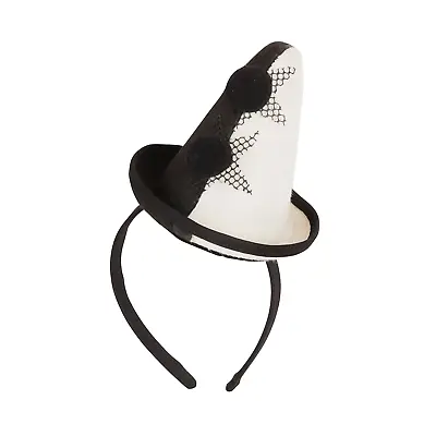 Halloween Fancy Dress Party Harlequin Costume Clown Pierrot Hat Mini On Headband • $37.29