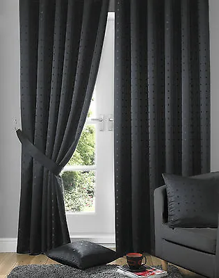 Madison Black Pencil Pleat Tape Top Curtains & Tie Backs  • £49.99