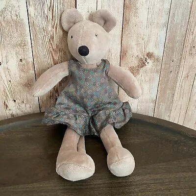 Moulin Roty La Grande Famillie Nini The Mouse Floral Dress Plush Toy Gray • $22.99