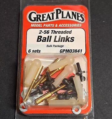 Original Great Planes RC Plane Part #3841 * 2-56 Threaded Ball Link Bulk NOS • $29.95