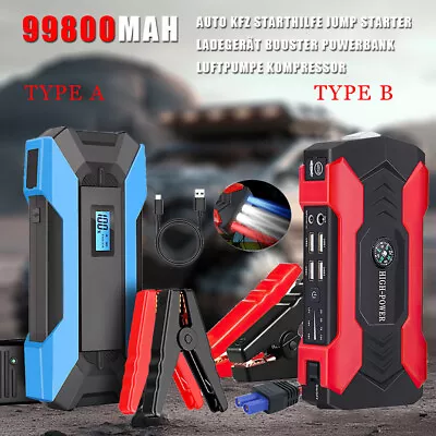 99800mAh 2000A Car Jump Starter Booster Power Bank Battery Charger Portable 12V • $45.59