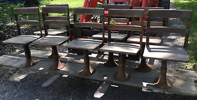 Student School Desk Pedestal Chair Wood & Iron 30.5'' Vintage Wooden Plant Stand • $14