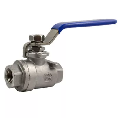 3/8  Ball Valve 304 Stainless Steel Full Port Ball Valve With Blue Vinyl Handle • $7.99