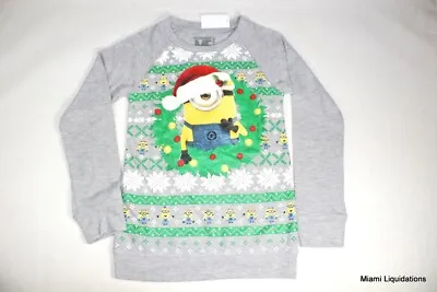 $12.99 • Buy Despicable Me Minion Long Sleeve Sweatshirt Boys Kids Target S Grey Holiday Xmas