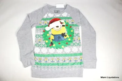 Despicable Me Minion Long Sleeve Sweatshirt Boys Kids Target S Grey Holiday Xmas • $12.99