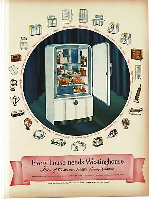 1946 Westinghouse Electric Refrigerator Freezer Model B-7-46 Vintage Print Ad • $8.95