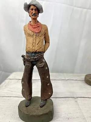 Michael Garman Cowboy Figurine 1971 Signed With Imperfections Western 9.5 In • $32.95