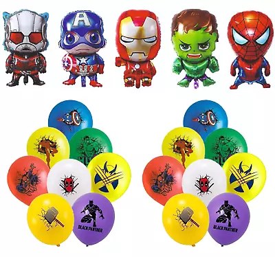 Marvel Avenger Balloons Foil Latex Balloons Kids Birthday Party Decoration • £2.49