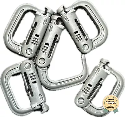 FIVE! US Military Surplus ITW Nexus Grimloc Polymer Locking D-Ring Carabiners! • $9.50