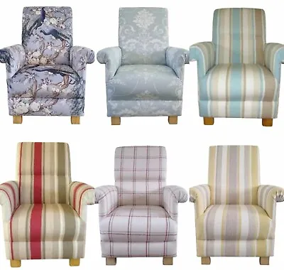 Laura Ashley Fabric Adult Armchairs Chairs Accent Stripe Floral Velvet Grey Blue • £229.99