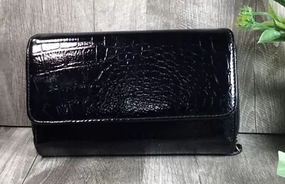 Safe Keeper Women’s Black Vinyl Wallet Clutch Coin-Bill Card & Check Book • $10