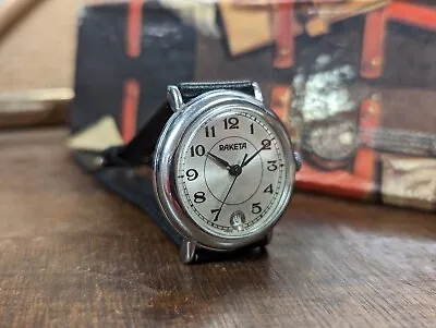 £44.99 • Buy Gents Vintage Raketa USSR Sunburst Date Function Arabic Watch Working