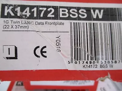 MK Edge K14172BSS WHI  1G Twin  Data Front Plate This For One Unit More Stock. • £1.99