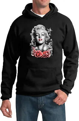 Marilyn Monroe Stars And Roses Portrait Pullover Hoodie • $26.99