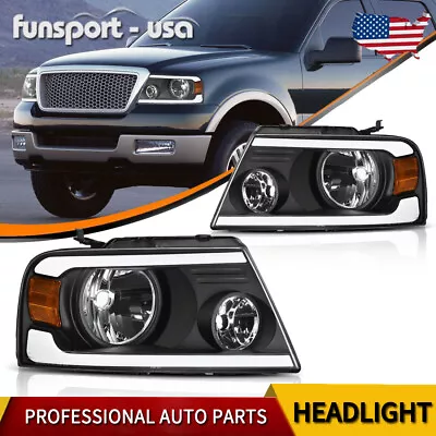 For 2004-2008 Ford F-150 F150 06-08 Lincoln Mark LT LED Bar DRL Black Headlights • $153.99