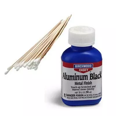 Aluminum Black Touch Up Bottle With 25 Cotton Swabs For Restoring Guns Etc • $14.99