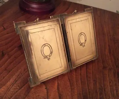 £55 • Buy Antique Brass Four  Folding Easel Photo Frame Travelling, Free Standing, Hanging