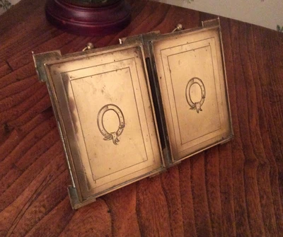 £55 • Buy Antique Brass Four  Folding Easel Photo Frame Travelling, Free Standing, Hanging