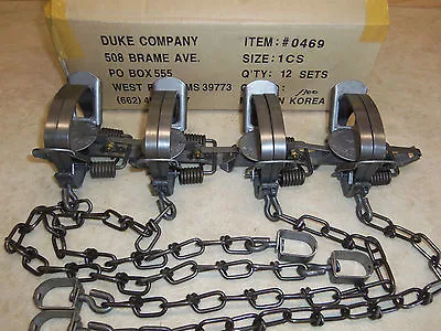 4 New Duke # 1 Coil Spring Traps 0469 Raccoon Mink Muskrat Trapping Nuisance • $39.95