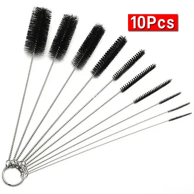 £4.33 • Buy 10Pcs/Set Cleaner Bottle Tube Pipe Small Long Cleaning Brushes Nylon Straw Brush
