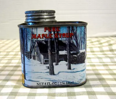 Vintage Pure Maple Syrup 8oz Tin Winter Scene • $4.99