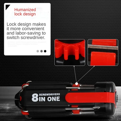 $12.65 • Buy 8 In 1 Screwdriver W/ 6 LED Torch Flash Light Multi-Functional Repair TOP J1K5