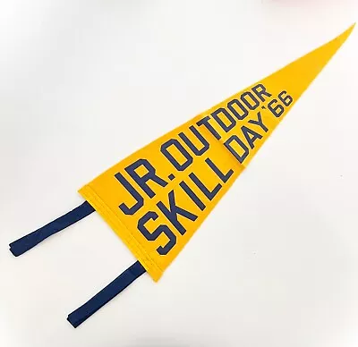 Scouts Camp Jr Outdoor Skill Day '66 Felt Wall Banner Pennant Hanging Vtg 1960s • $19.99