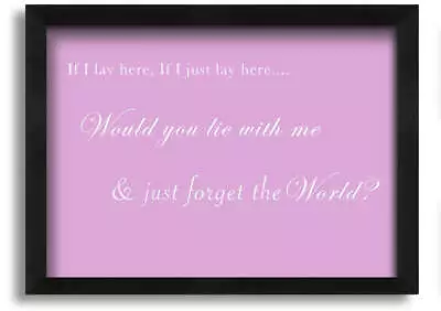 If I Lay Here If I Just Lay Here Snow Patrol Pink Black Framed Print Wall Art • £17.99